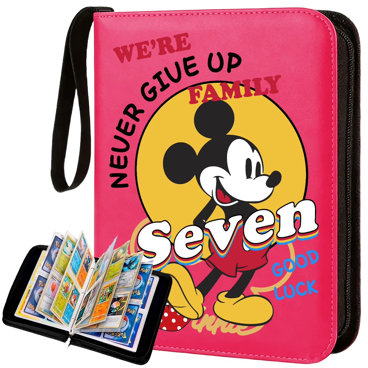 

⭐️400pcs Mickey Mouse Zootopia Elsa Card Album Book 4 Card Slots Collections Zipper Double Pocket Zipper Card Binder Holder