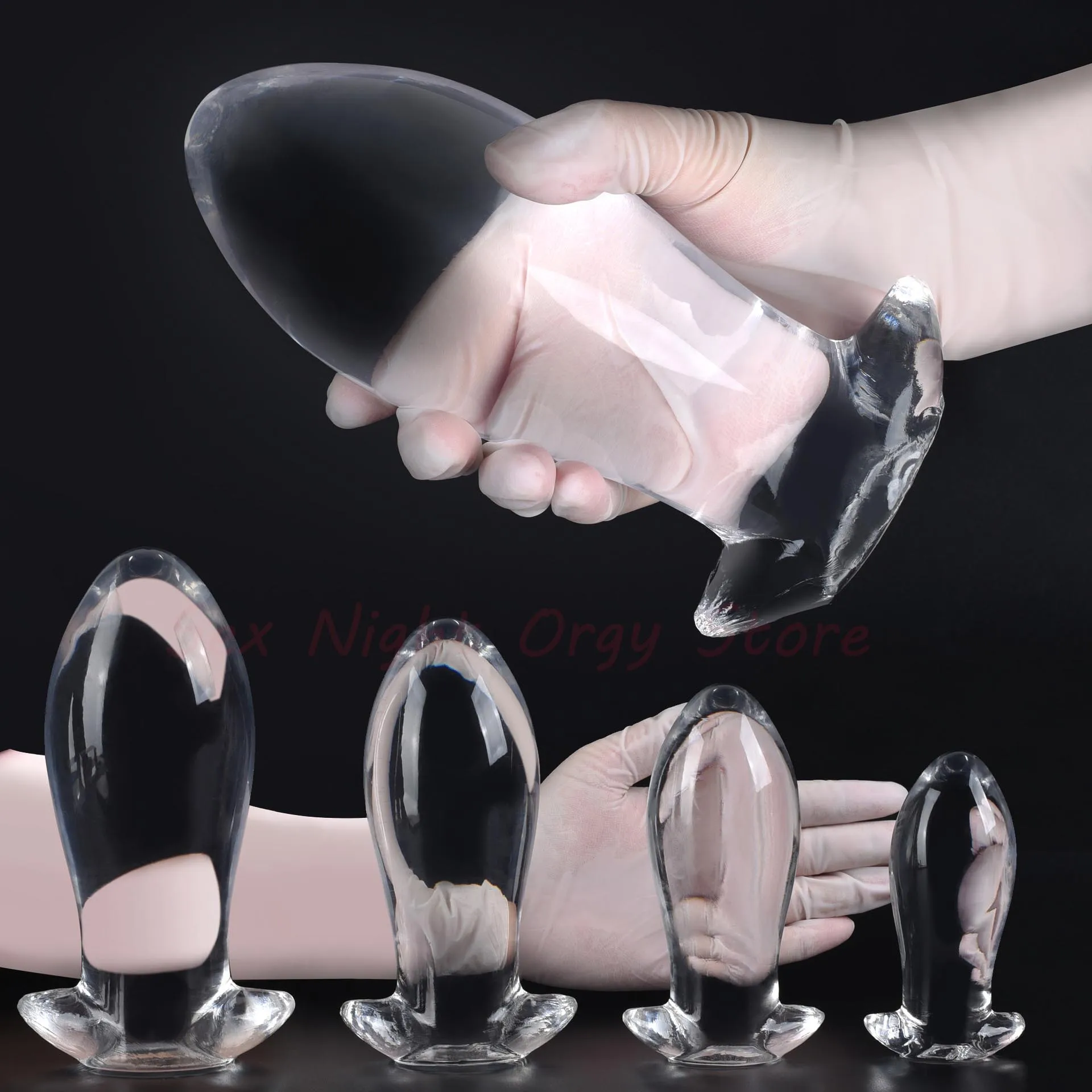 S-XXL Dragon Egg Shaped Crystal Anal Plug 5 Size Healthy TPE Butt Plug Anus Stimulator Anal Dilator Sex Toy Masturbate for Adult