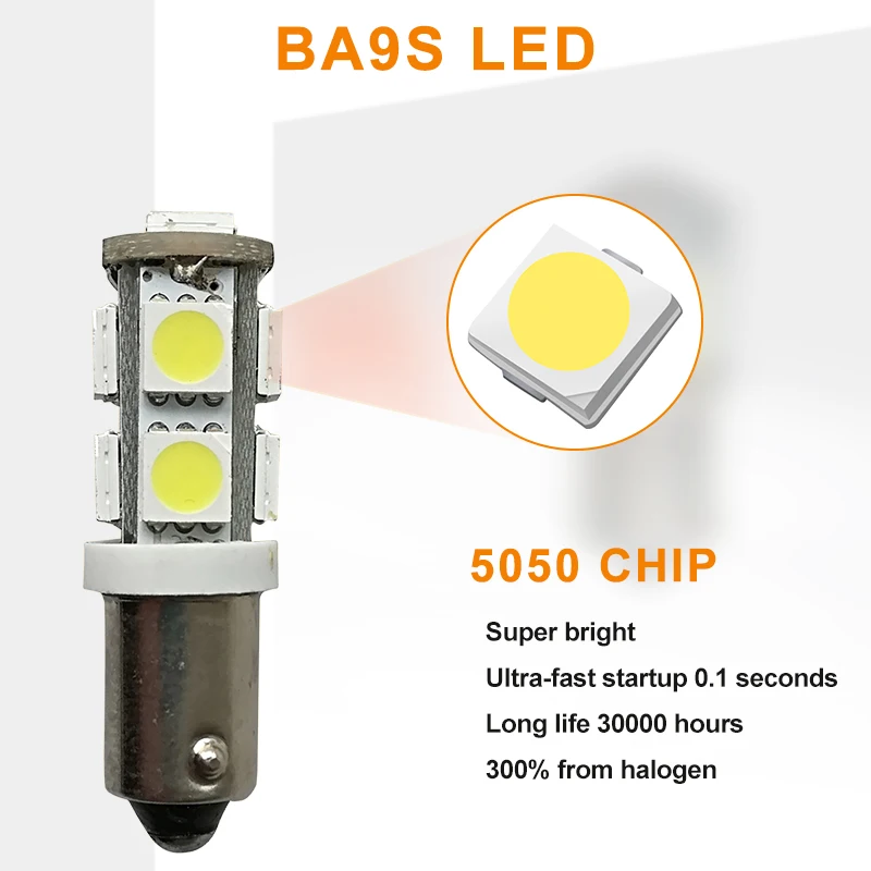 12V White BA9S LED 5050 SMD Car Interior Signal Lamp License Plate Light Dome Bulb 12v Auto Reading Lamp
