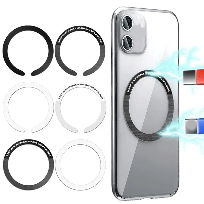 

Универсальное магнитное металлическое кольцо для iPhone 16, 15, 14, 13, 12 Pro Max, подставка для беспроводной зарядки телефона Android, металлическое кольцо-наклейка