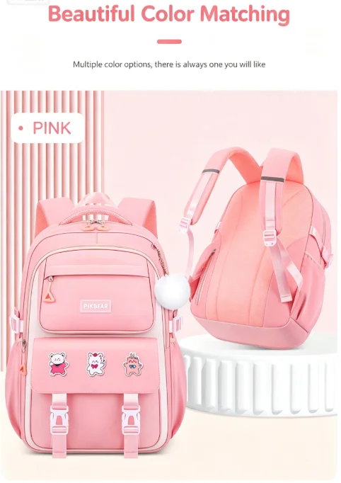 School Backpack Orthopedic Backpack Primary School Backpack Set Large‑Capacity Book Bag Mochilas with Pencil Case & Tote Bag