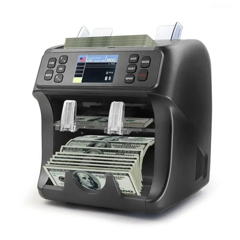 Ke Notes Sorter Bank Restaurant Cash Counting WT-900 Black Banknote Cash Counter Real Money Detector Dual CIS Fa