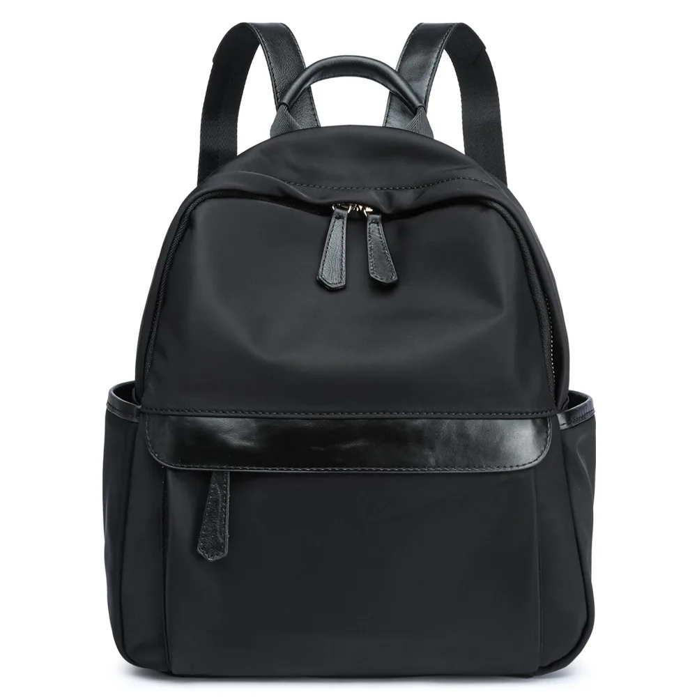 

New Minimalist Nylon For Women Mini Anti-theft Stylish Versatile School Bag Casual Top Layer Cowhide Commuting Travel Backpack