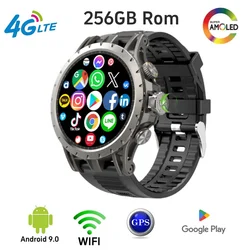 NEW 4G Android 9.0 Smartwatch Amoled Screen Rotating Camera 4G/5G Calling GPS Position Wifi Sport Q85 Smart Watch Sim Card 128GB