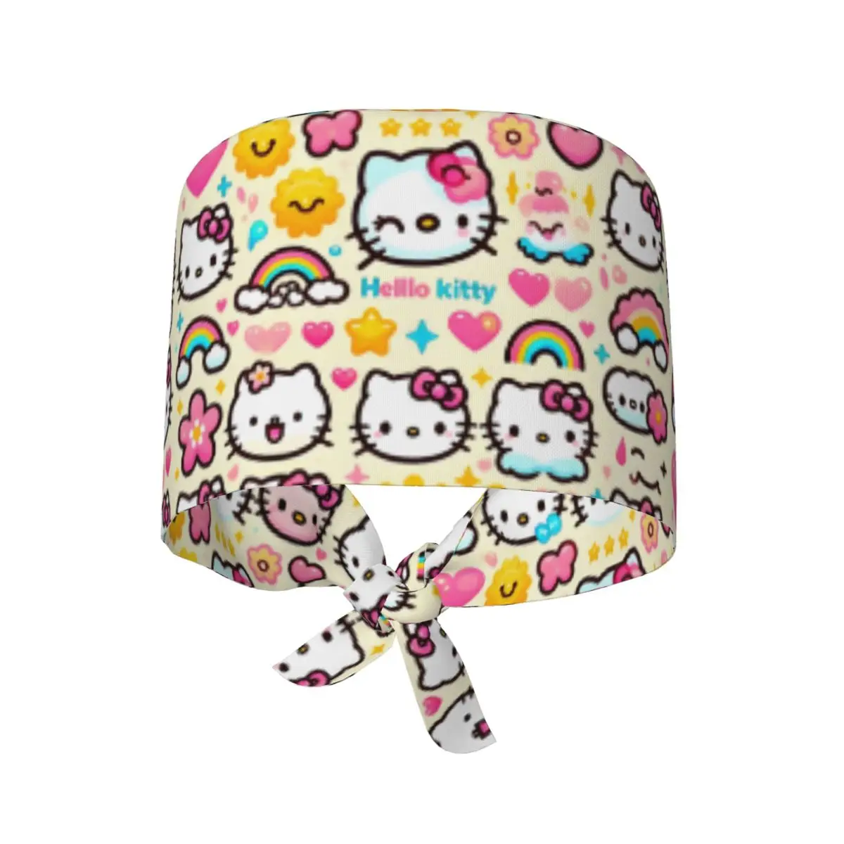 

Custom Adjustable Sanrio Cat Hello Kitty Working Hat Men Women Surgical Hat Scrub Nursing Doctor Surgeon Cap for Dentist