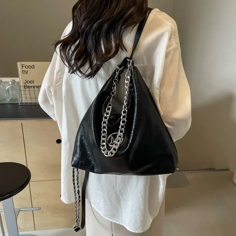 Fashionable Personalized Soft Surface Retro Texture  Women's Single Shoulder Oblique Span Double Shoulder Multi-functional Bag