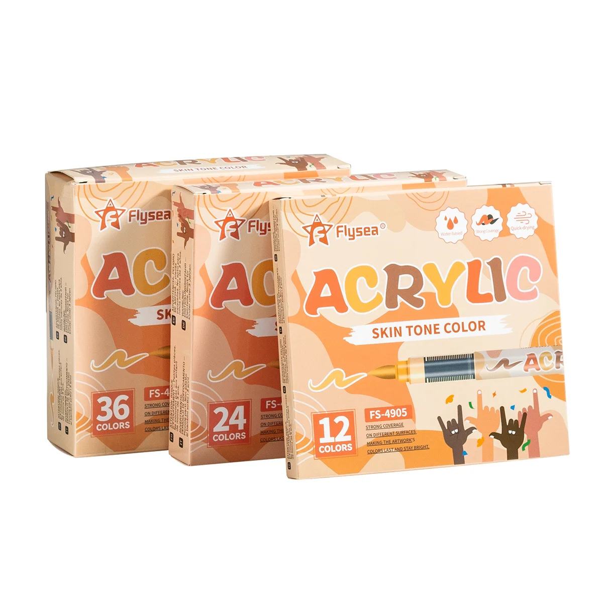 

12-36 Colors Skin Tones Acrylic Paint Pens Acrylic Paint Marker Skin Tones Art Marker Set Flexible brush tip DIY for child gift