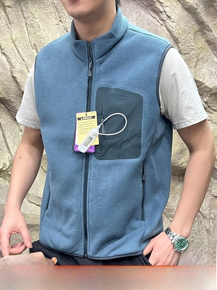 

Теплый жилет Fce, подставка на молнии, воротник-стойка, молодежный тренд, осенний модный жилет для пар, клей, 3D пошив