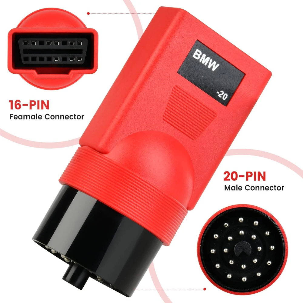 for BMW-20 Adapter 20pin for Autel MaxiSys MS908 MS908P MS906 Series OBD DLC Connector Car Diagnostic Tools Accessories