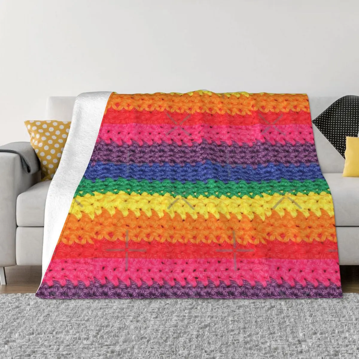 

Crochet Rainbow Plush Blankets Winter Blankets Blankets And Throws Throw Blanket