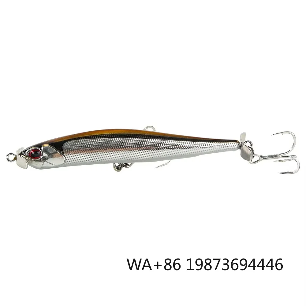 90mm 15g sinking pencil lure, propeller equipped hard bait for diverse freshwater and saltwater fishing