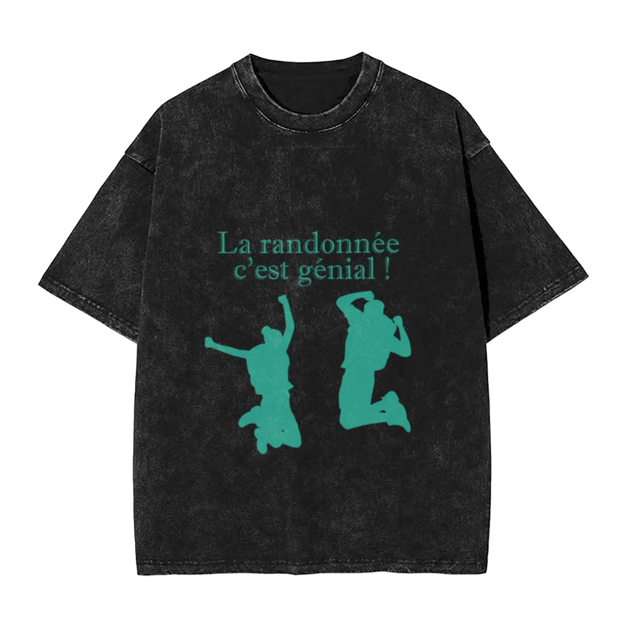 hiking is awesome Classic Trendy A Vintage Oversized Cotton Unisex T-Shirts