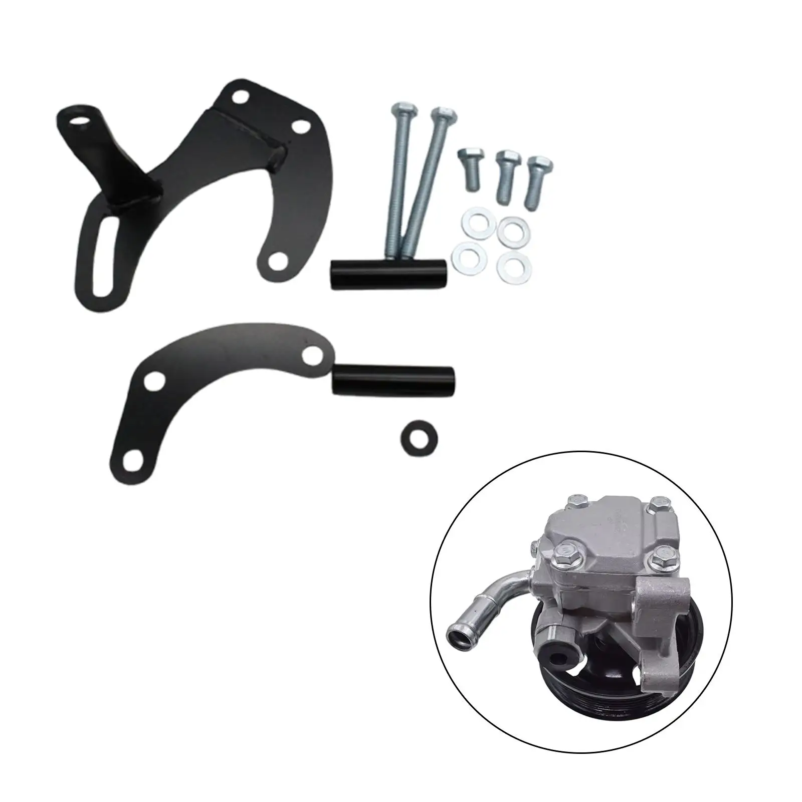 Power Steering Pump Bracket Spare Parts Easy to Install Black Accessories Premium for Chevy Engines 283 305 327 350 383 400