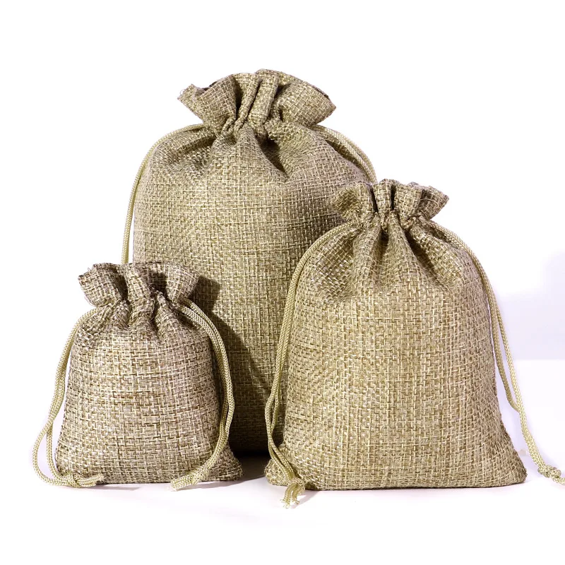 10/40 pièces, 20 couleurs, sac cadeau en toile de jute avec cordon de serrage - Sac en toile de jute de qualité supérieure pour bijoux, cosmétiques et mariage