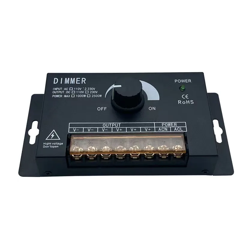 

Светодиодный диммер переменного тока 220 В, ручная ручка, монохромный диммер 2500 Вт для 5050 3014 2835, светодиодная лента, диммер для светодиодной ленты