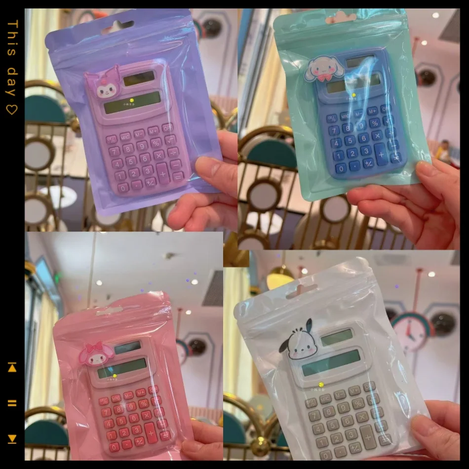 

Sanrio kuromi anime peripheral calculator my melody cute hello kitty stationery calculator student animation birthday gift