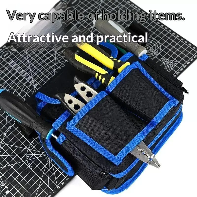 1 Stück Bohrmaschinen-Aufbewahrungstasche, einfache Werkzeugtasche zum Umhängen mit Gürtel, multifunktionale Hüfttasche für Elektriker-Reparaturen – Detail 3