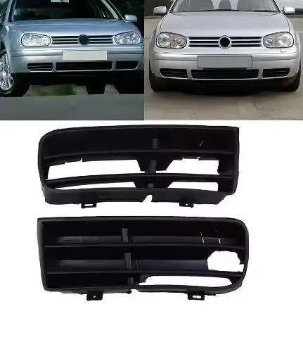 

Front Bumper Fog Light Lower Grille Cover Plastic Black Set Fit For Volkswagen Golf Mk4 1998-2004 Exterior Parts Car Accessories