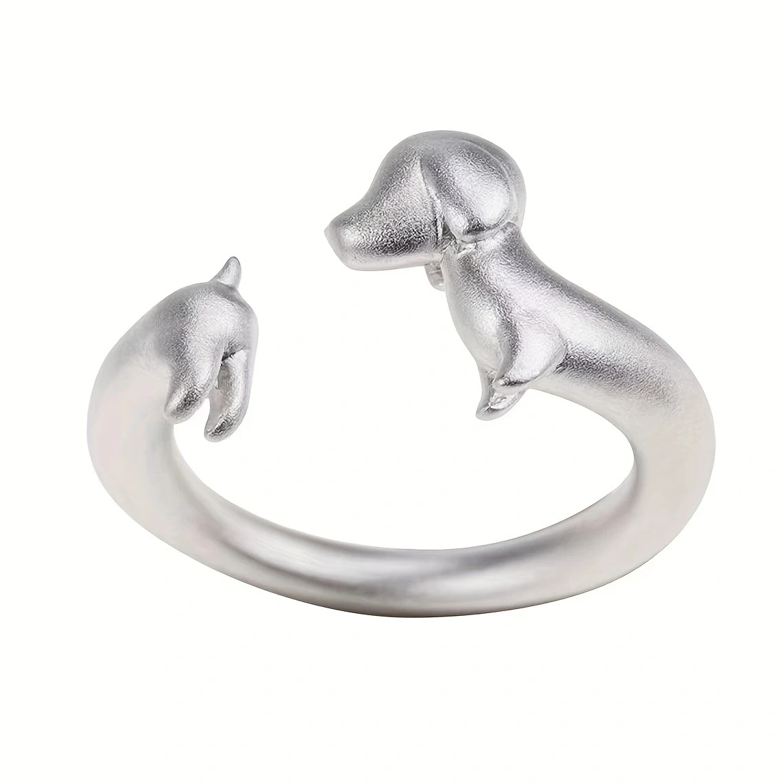 Unique Frosted Texture Retro Long Open Sausage Dog Ring Cute Can Be A Birthday Gift for Friends or A Commemorative Gift for Dogs