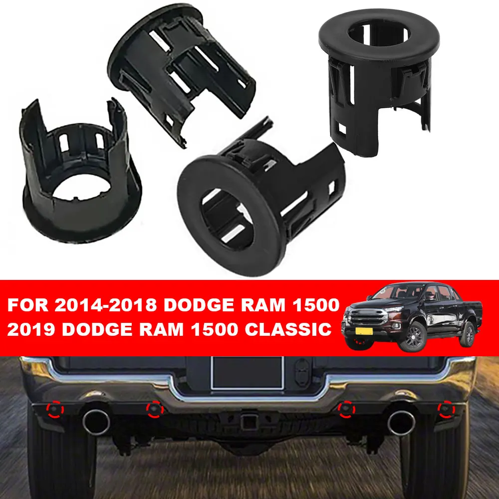 4pcs Reverse Parking Sensor Holder Support Bracket PDC Sensor Cover For Dodge Ram 1500 2014 2015 2016 2017 2018 5LS52TZZAA