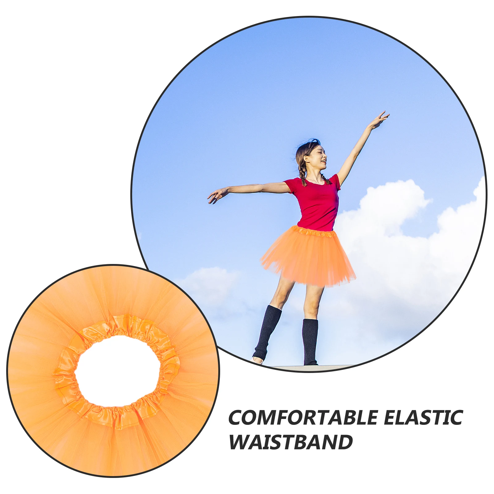 

Three Layer Skirt Tutu Women Tulle Red Adult Sequin Dress Gauze Skirt Breathable Lightweight Halloween Costumes School