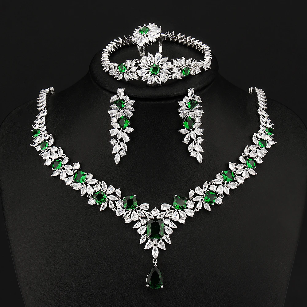 Emmaya Noble Vivid Flower Appearance Design Necklace And Earring Fine Decoration Wedding Party Charming Jewelry Set