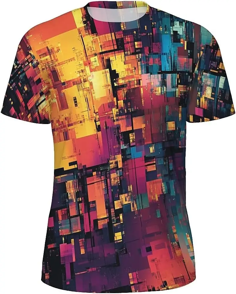 

3D Printed Short Sleeve T-Shirts for Men, Big Size 6XL Tee Shirt for Adult Men's fashion clothing with irregular shapes