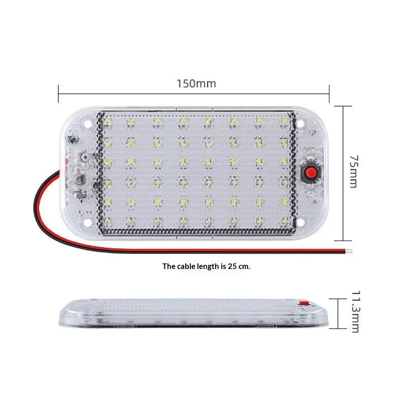 1 Stück 12V-80V Auto-Innenbeleuchtung LED-Lichtleiste Weißlichtrohr mit Schalter für Transporter, LKW, Wohnmobil, Boot, Innenraum-Deckenleuchte – Detail 8