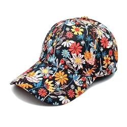 2024 Lente Zomer Polyester Bloemenprint Casquette Baseballpet Verstelbare Outdoor Snapback Hoeden Voor Dames 24