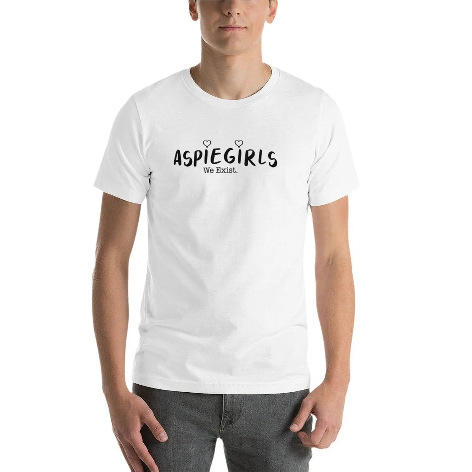 AspieGirls: نحن موجود. تي شيرت تي شيرت للرجال جرافيك مضحك تي شيرت للرجال 100 بالمائة قطن تي شيرت #4