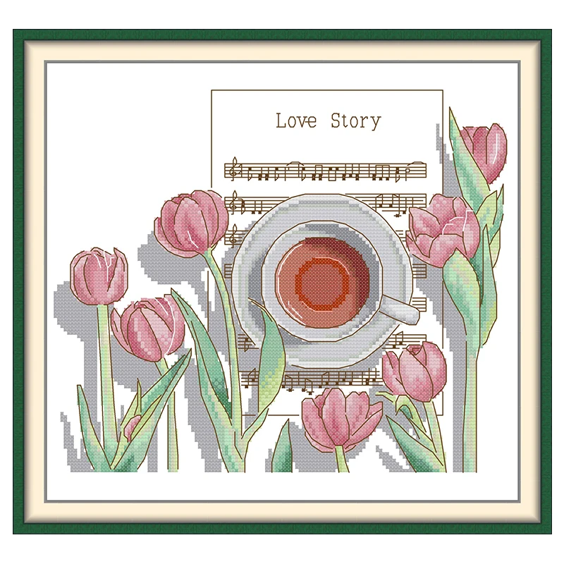Love Story Patterns Counted Cross Stitch Set DIY 11CT 14CT 16CT HD Stamped DMC Cross-stitch Kit Embroidery Needlework Crafts
