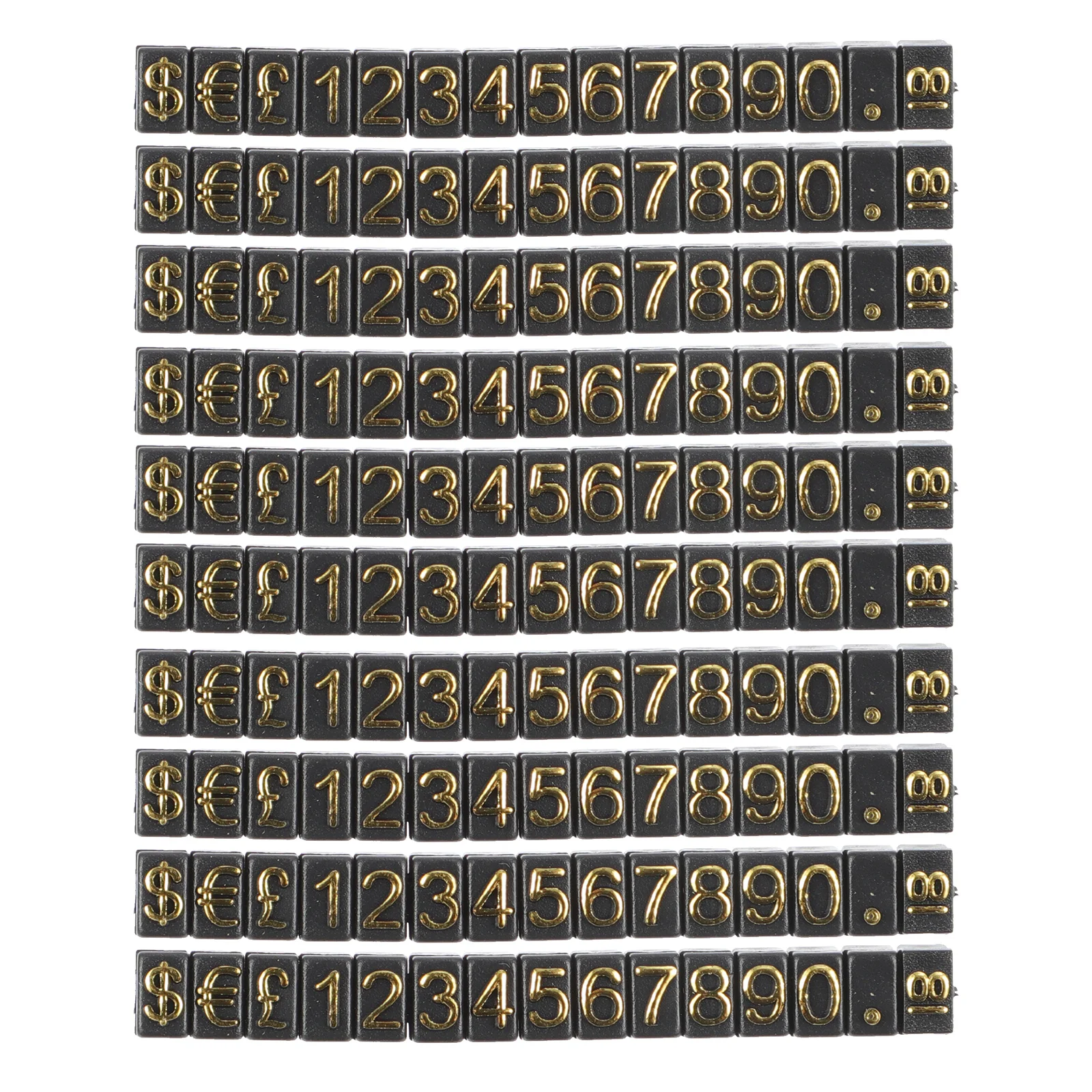 

10 Pcs Metal Price Tag Watch Display Stand Sticker by Numbers Plastic Shopping Mall Signs