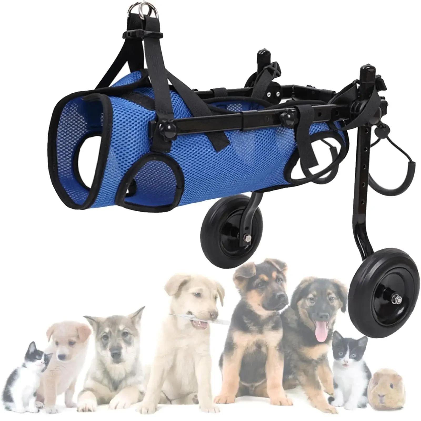 

Adjustable Dog Wheelchairs for Back Legs Dog Wheelchair Cart for Hip Support Mobility Aids for Small Pets Hind Limbs