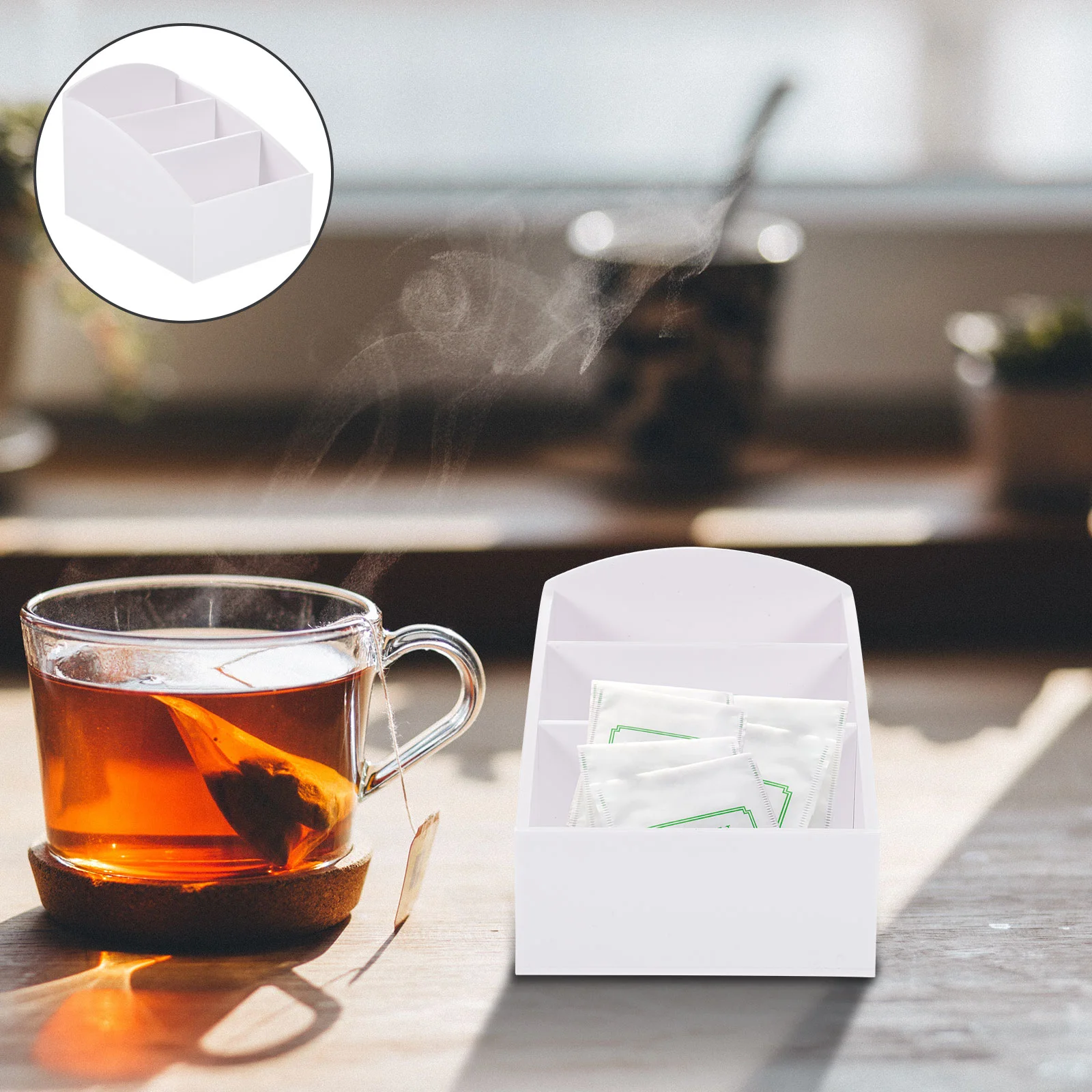 Convenient Honey Spoon Seasoning Bag Storage Box Countertop Sugar Holder Espresso