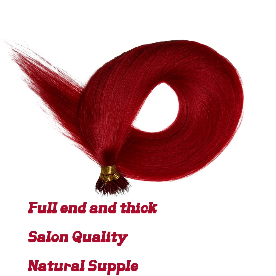 Lovevol Nano Ring Beads 100% Human Hair Extensions 50-100 Strands /Pack Thick Natural Smooth Remy Hair Full Head Any Color