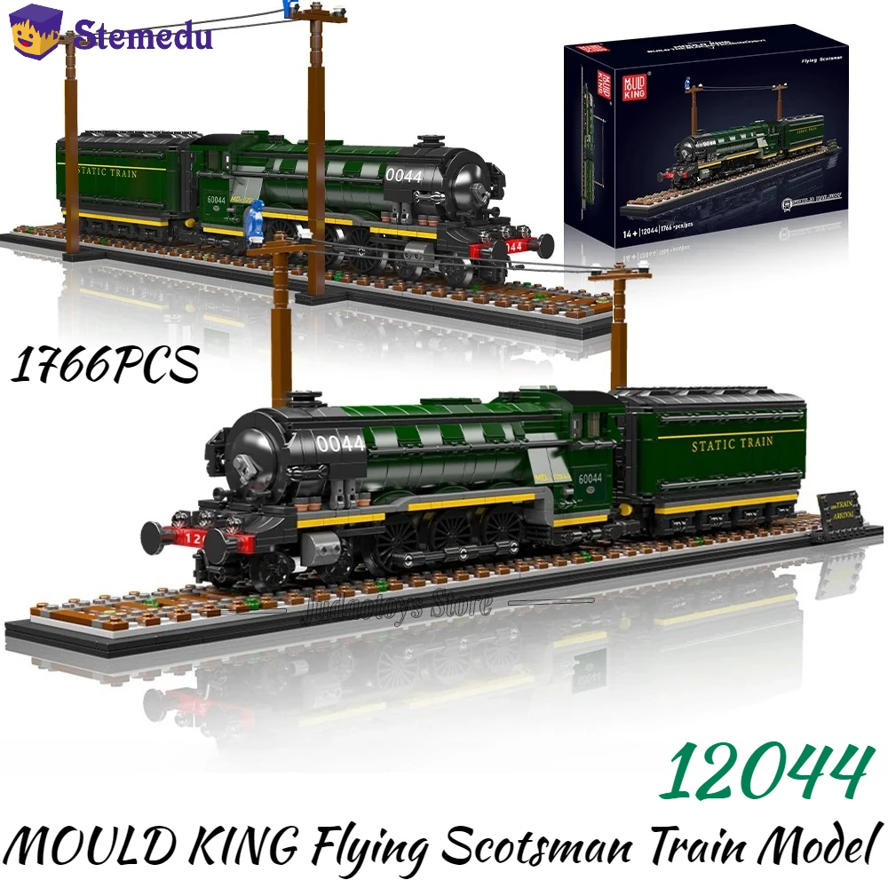 Mold King 12044 Flying Scotsman Trein Model 1766 STKS Bouwstenen Speelgoed MOC Puzzel Montage Bricks Kit voor Kind Verjaardagscadeau