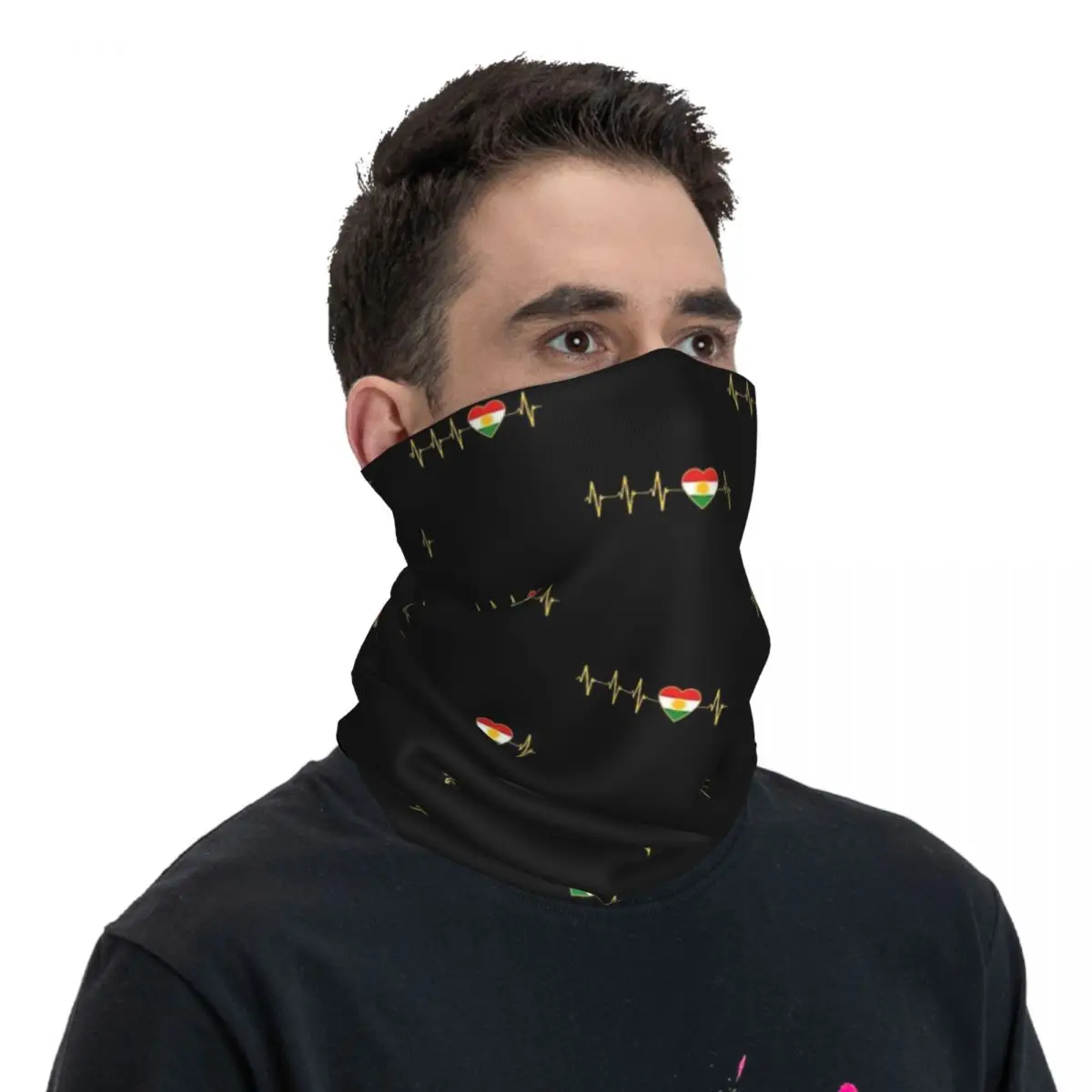 Kurdistan Kurdish Flag Bandana Neck Cover Printed Wrap Mask Scarf Multi-use FaceMask Cycling For Men Women Adult Breathable