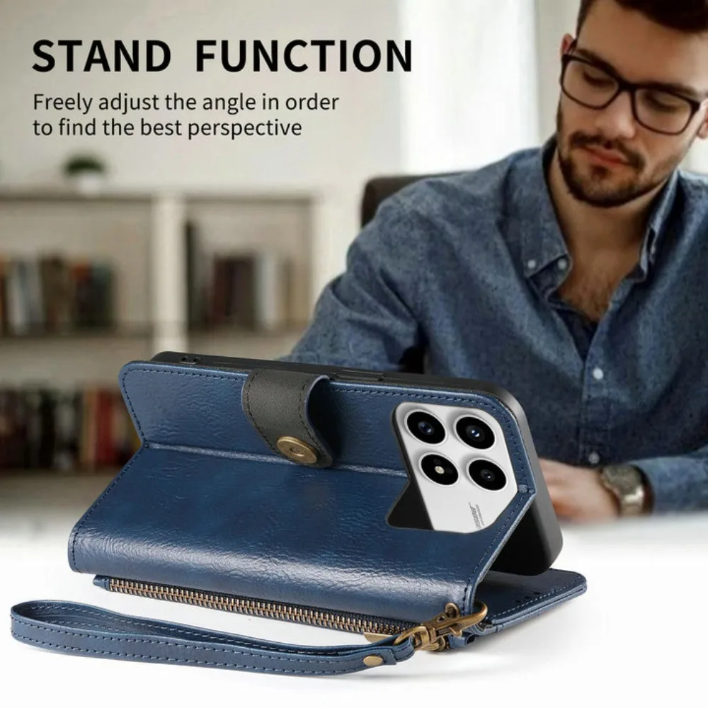 حافظة لهاتف Poco F8 Ultra 5G بسحاب من الجلد ومحفظة Funda لهاتف Xiaomi Poco F8 Pro غطاء فاخر Mi F8 F 8 Ultra Etui