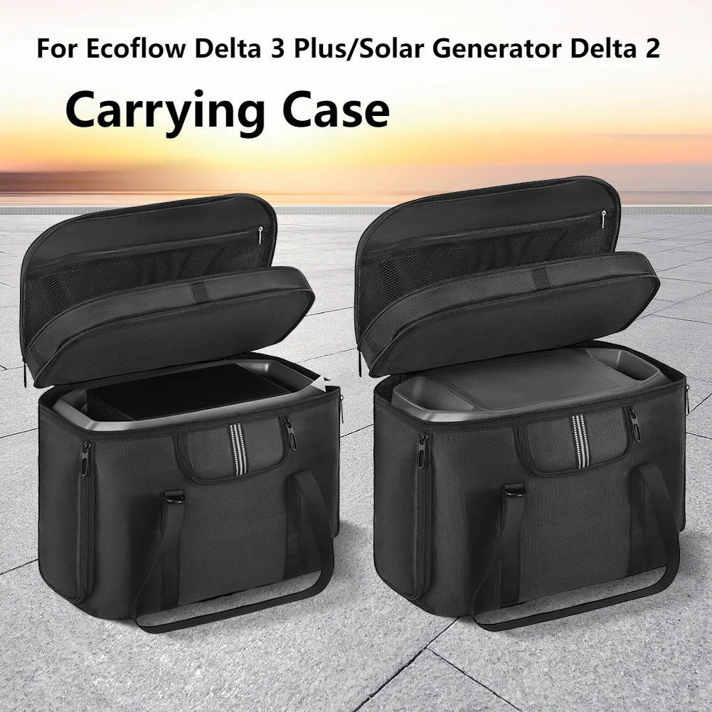 Carrying Case Protective Case Waterproof Anti-drop with Shoulder Strap & Handle For Ecoflow Delta 3 Plus/Solar Generator Delta 2