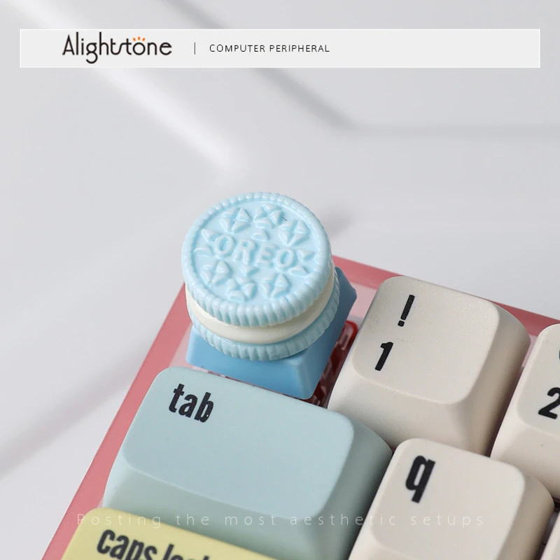 2025 New Alightstone Creative Keycaps Dessert Oreo 3d Cross Personalized Resin Monomer Customized Mechanical Keyboard Key Cap