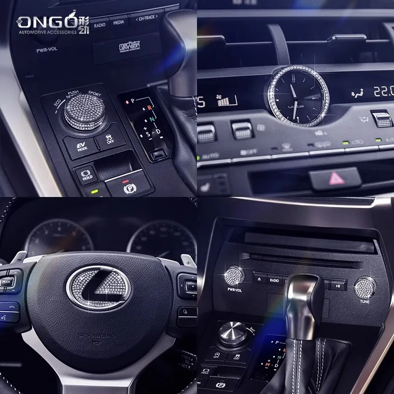 ONGO is suitable for Lexus NX200t 300h steering wheel label interior crystal diamond decoration modification