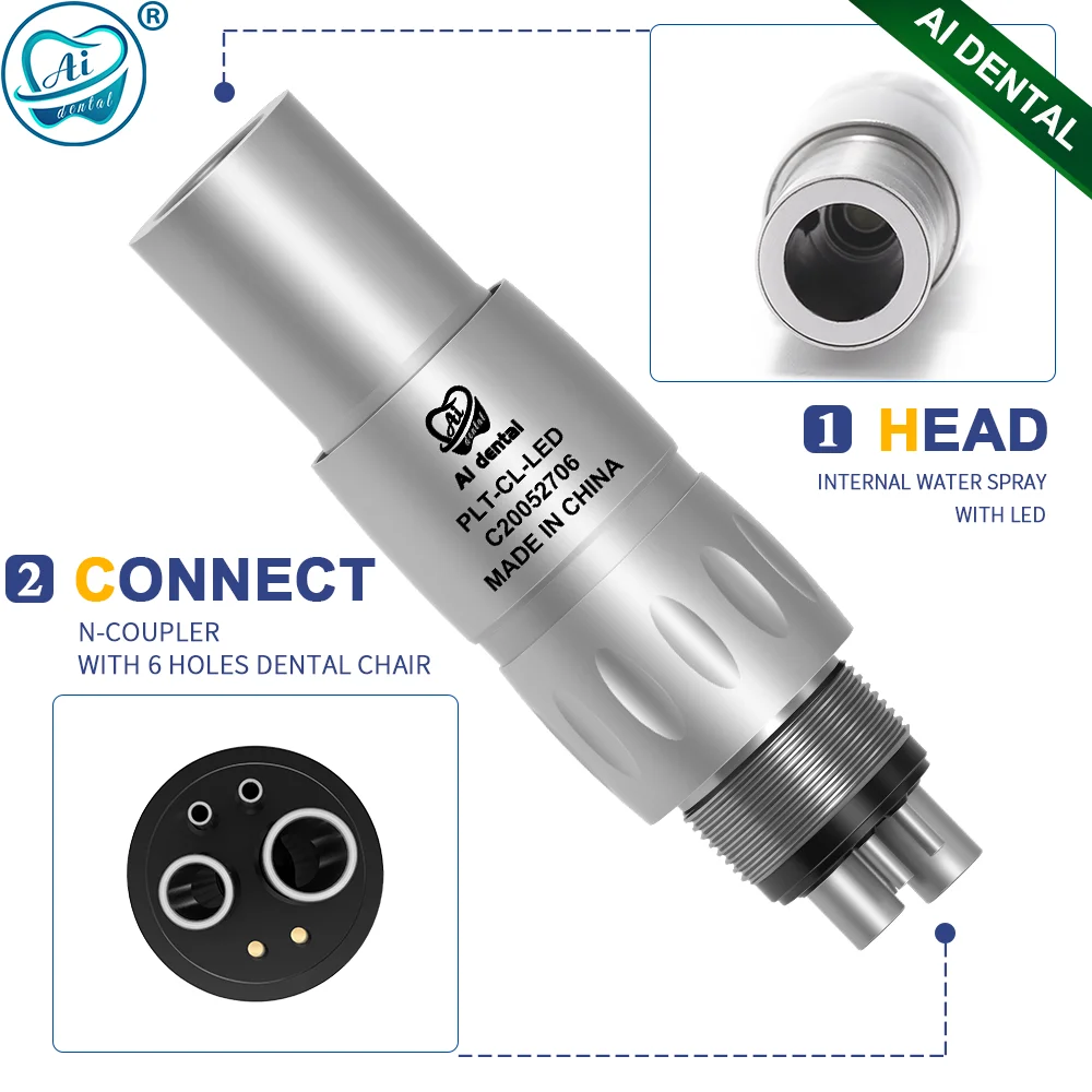 AI-NCL6 X600L/X700L rękojeść ząb dentystyczny 6 otworów szybkozłącze części zamienne sprzęt laboratoryjny led