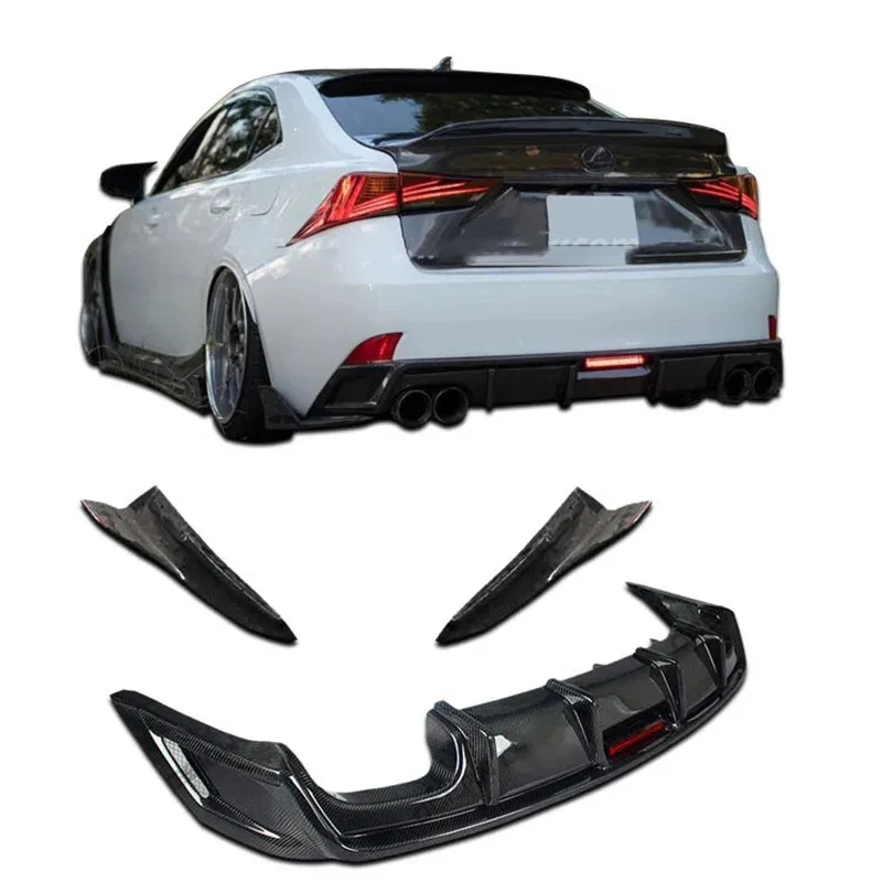 Carbon fiber with light rear spoiler diffuser After the Angle For 2013 and 2017 lexus IS250 IS300 Body kit