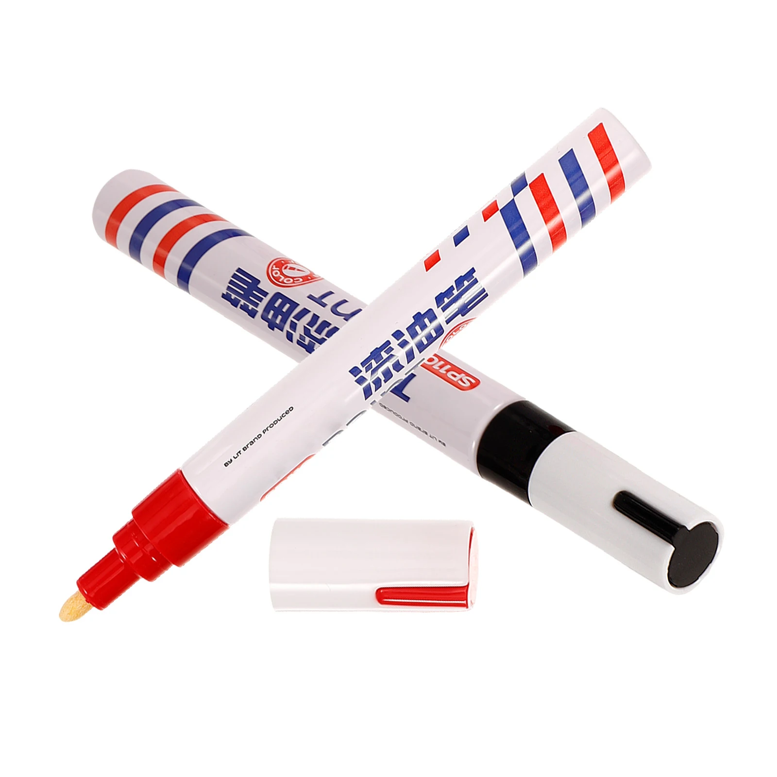 2Pcs Tablet Inscription Repair Pens Durable Fast Dry Red Black Marker for Monument Writing Touch Up Paint Kit Colour Pens Set