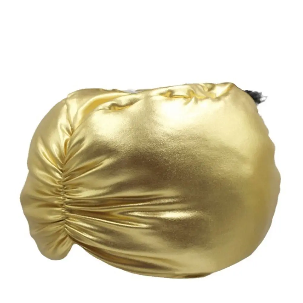 ผ้าโพกหัวแบบจีบสไตล์อาหรับ หมวกอาหรับ หมวกจีบแบบอินเดีย สีทอง สำหรับคอสเพลย์ ชุดสุลต่าน เครื่องประดับศีรษะสำหรับฮาโลวีน