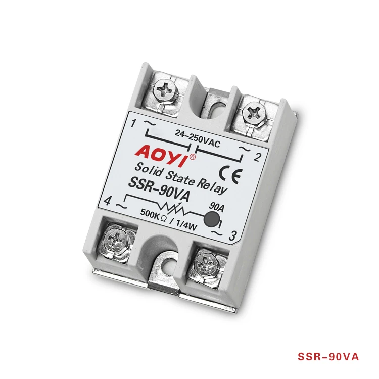 AOYI Single Phase DC control DC SSR-90VA VDC 20A Solid State Relay/SSR Relay With CE