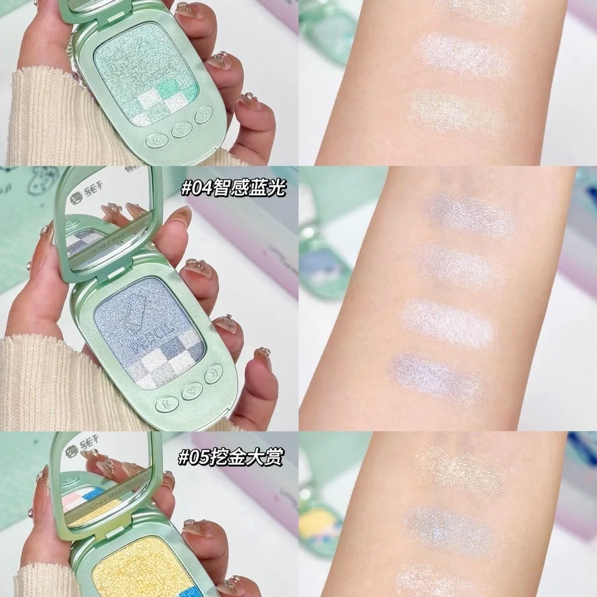 LITTLE ONDINE Multi-Use Eyeshadow,Blush & Highlighter in One Face Palette,Complete Face Makeup Kit for Daily Looks & Travel