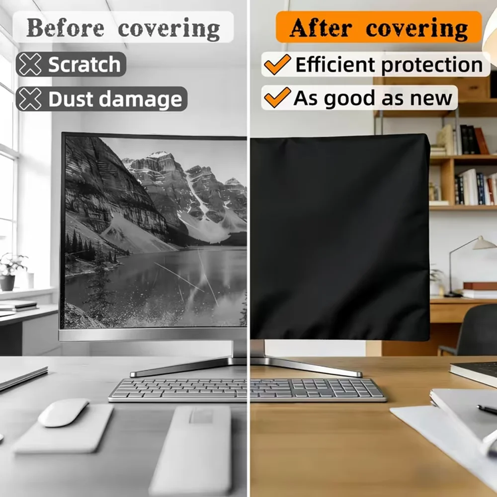 Computer Monitor Dust Cover Effectively Protects Against Dust, Grime and Ultraviolet Rays Universal Computer Monitor Dust Cover