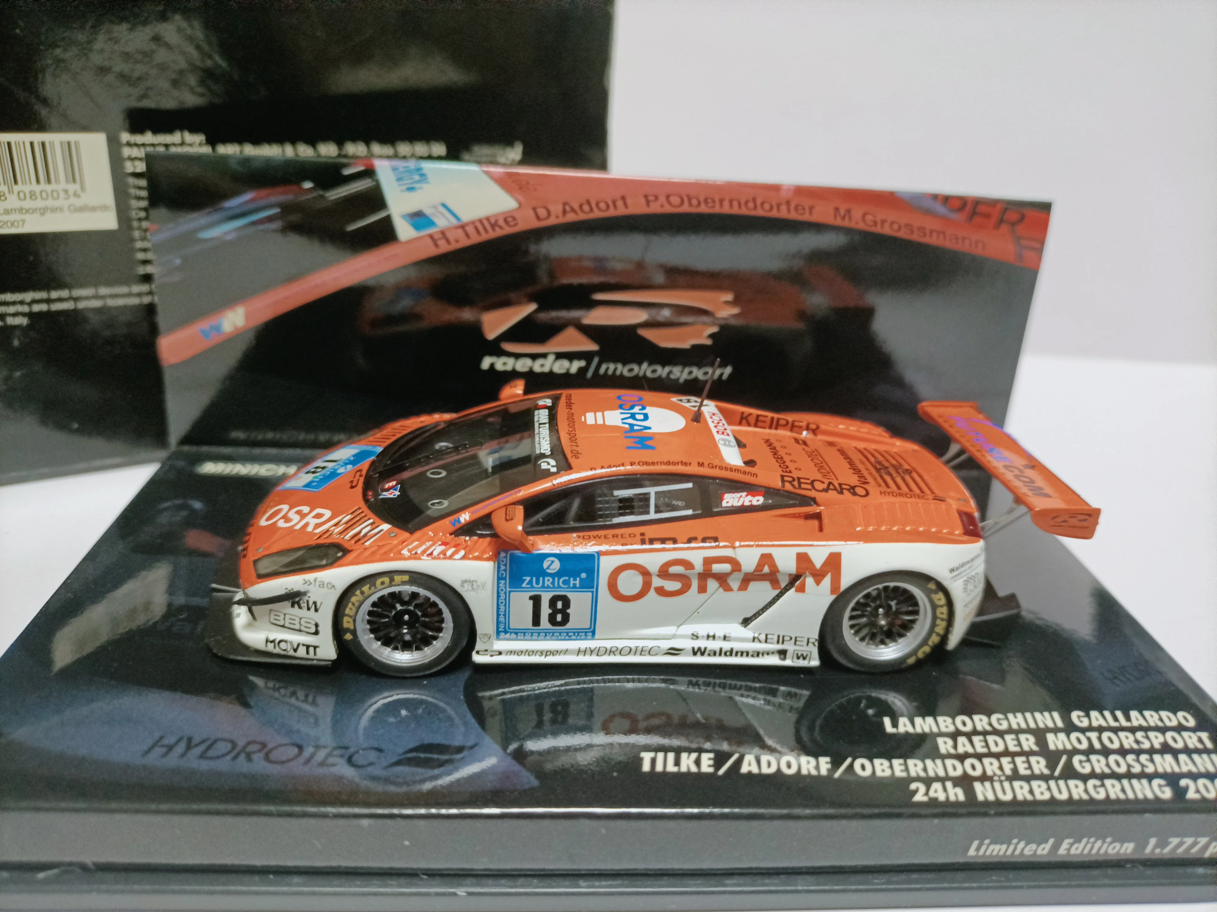 قص صغير 1 43 لامبورغيني نوربورغرينغ نموذج سباق لامبورغيني جالاردو 2007 #3