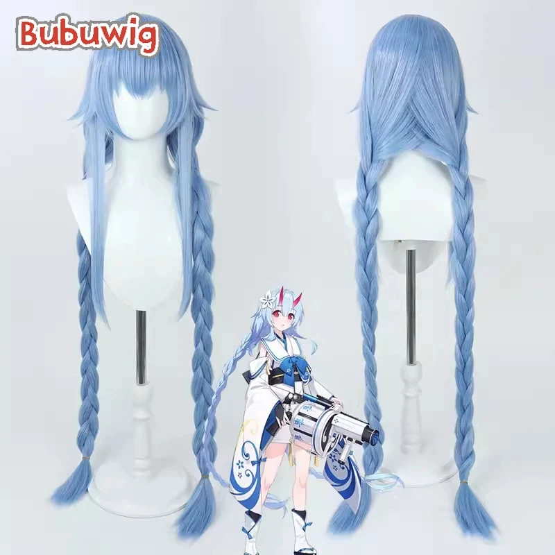 Bubuwig Synthetic Hair Waraku Chise Cosplay Wigs Blue Archive Waraku Chise 120cm 150cm Long Blue Braided Cos Wig Heat Resistant